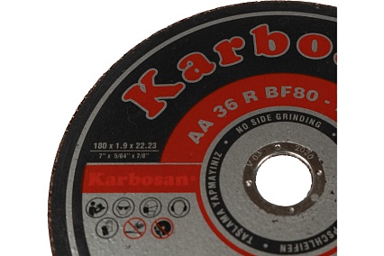 Диск отрезной по нержавеющей стали 180х1.9х22 мм INOX Karbosan 10420