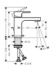 Смеситель для раковины Hansgrohe Vernis Shape 71561670, донный клапан, черный матовый