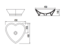 Раковина Creavit Love TP149 45 см белый