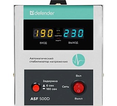 Напольный стабилизатор напряжения Defender ASF 500D 300Вт метал корпус, 1 розетка 99034