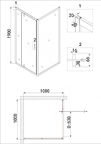 Душевая дверь Niagara Nova 100x190, прозрачное, черный NG-83-10AB