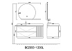 Мебель для ванной Orans BC-2055-1200L 120 см Matt Deep