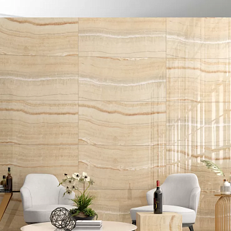 Керамогранит Maimoon Glossy Linear Onyx Beige glossy 60х120 см, MP000024433