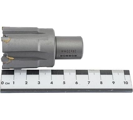 Сверло корончатое TCT Rail (34х30 мм; Weldon 19) KORNOR 10630034