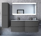 Мебель для ванной Cezares Vague 138 см, двойная раковина Grigio talpa opaco