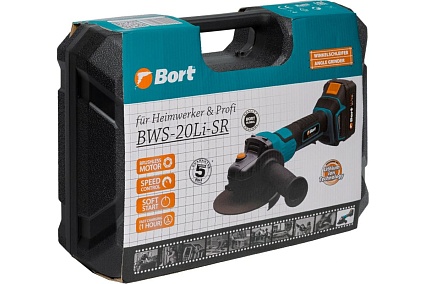 Аккумуляторная шлифовальная угловая машина Bort BWS-20Li-SR 93412215