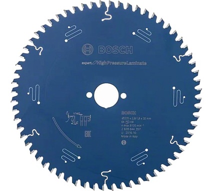 Диск пильный Expert for High Pressure Laminate (235x30 мм; 2.8/1.8 мм; 64T) Bosch 2608644357