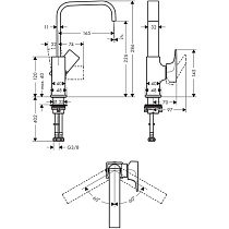 Смеситель для раковины Hansgrohe Metropol 230 32511000