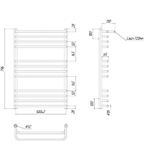 Полотенцесушитель водяной Ravak Optima 50x80