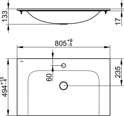 Раковина Keuco Plan 32960318001 80 см