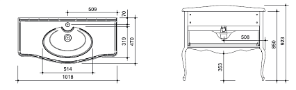 Тумба с раковиной Caprigo Bourget 100 см bianco antico