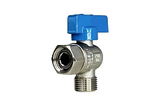 Шаровой кран ELSEN угловой, 3/4&quot;, 3/4&quot;, НВ, ручка-флажок синяя с НГ EV96.3434