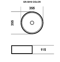 Раковина Grossman Color GR-5010SBR 35 см черный/серебро