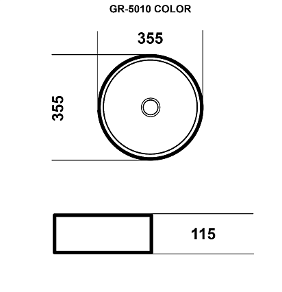 Раковина Grossman Color GR-5010SBR 35 см черный/серебро