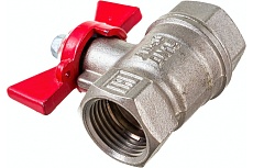 Шаровой для воды Valfex 1/2&quot; ВР/ВР бабочка, никелированная латунь 11Б27фт1М VF.217.NB1.012.Bir