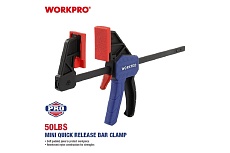 Быстросъемный мини зажим для штанги WORKPRO 100 мм, 2 шт. WP201016