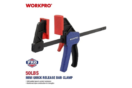 Быстросъемный мини зажим для штанги WORKPRO 100 мм, 2 шт. WP201016