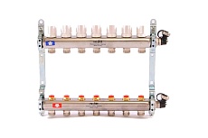 Коллекторная группа 1х3/4, 7 выходов, с регулировочными и термостатическими вентилями, нерж. сталь Uni-Fitt 451I4307