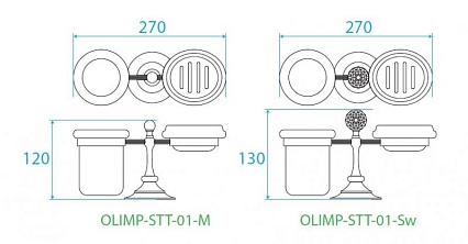 Держатель для стакана Cezares Olimp OLIMP-STT-01-Sw хром, Swarovski