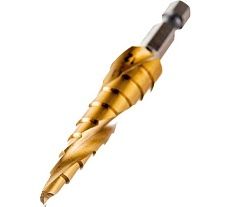 Сверло ступенчатое PRO (4-12 мм; HSS TiN; спиральный профиль; шестигранный хвостовик) Тундра 4606765