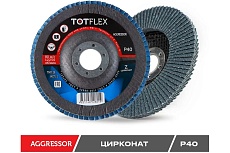 Круг лепестковый торцевой AGGRESSOR 2 (125x22 мм; Z; P40) TOTFLEX 4631148128019