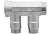 Коллектор с отсекающими кранами MPF 2 выхода х3/4", х1/2" наружная резьба ИС.071071