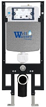 Комплект Weltwasser 10000011647 унитаз Hofbach 041 GL-WT + инсталляция + кнопка Amberg RD-BL