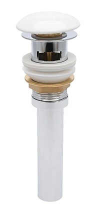 Донный клапан AQUAme AQM7002-1W с переливом, белый