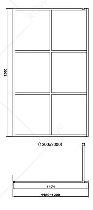 Душевая перегородка RGW Safari WA-11 120x200 черный, прозрачное