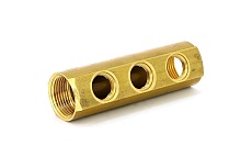 Магистральный коллектор Tiemme ВВ 1&quot; 3x1/2&quot; В 50мм с отверстием 3/8 для воздухоотводчика 1970036