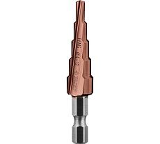 Ступенчатое сверло по металлу Зубр Кобальт 4-12 мм, 5 ступеней, сталь Р6М5+Со 29672-4-12-5_z01