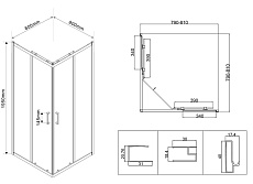 Душевой уголок Vincea City VSS-5CT800CL 80x80 хром, прозрачный