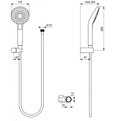 Душевой набор Ideal Standard Ceraflex BC447AA 4 в 1