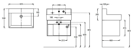 Мебель для ванной Kerama Marazzi Tecnologica M 65 см 2 ящика, белоснежный