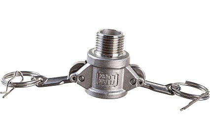 Камлок тип B (розетка; наружная резьба BSP; 12 мм-1/2"; нержавеющая сталь) TITAN LOCK TL50BSS