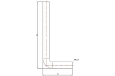 Отвод 90° из нержавеющей стали (15 мм; 70х160 мм) Valtec VTi.960.I.150760