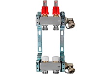 Коллекторная группа из нержавеющей стали ColSys 804R 2 выхода, с расходомерами, термостатическими и дренажными клапанами 1804R22502