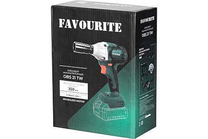 Аккумуляторный гайковерт Favourite Li-ion, 21 В, 2/4 Ач, 350 Нм, One battery system OBS 21 TW