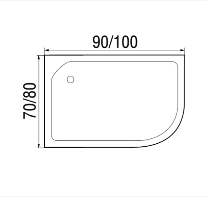 Поддон для душа Wemor 100/70/24 100x70 правый, 10000006058