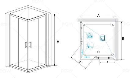 Душевой уголок RGW Passage PA-31 80x80 прозрачное, хром 02083188-11