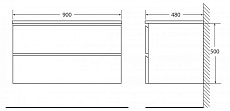 Мебель для ванной BelBagno Luce 90 см Stucco Cemento