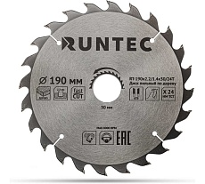 Диск пильный по дереву RUNTEC 190x30 мм 24T RT-190x2.2/1.4x30/24T