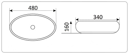 Раковина CeramaLux NC397-9030 48 см серебро/белый