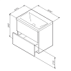 Тумба с раковиной Am.Pm Gem 60 подвесная 2 ящика черный матовый