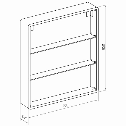 Зеркальный шкаф Континент Eltoro Black LED 76x85 с подсветкой, черный МВК114