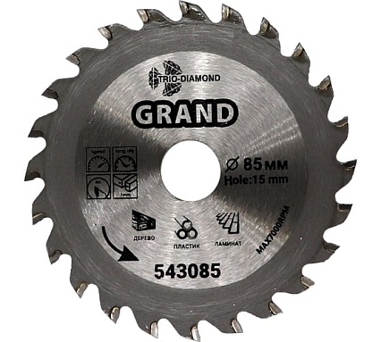 Диск пильный 85x15 мм, 24T TRIO-DIAMOND 543085