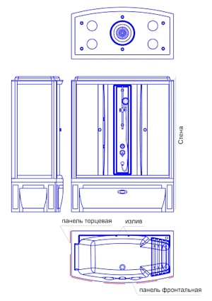 Душевой бокс Радомир Элис 1-04-1-2-0-0941 матовые шторки 168x85 R