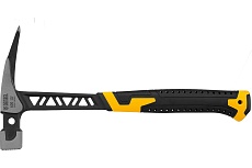 Цельнокованый молоток кровельщика Denzel 600 г, боек с магнитом, двухкомпонентная обрезиненная рукоятка 10623