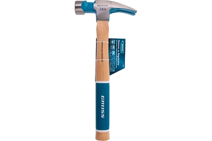 Молоток-гвоздодер Gross 680 г, угол 75, магнит, обрезиненная рукоятка american hickory 10425