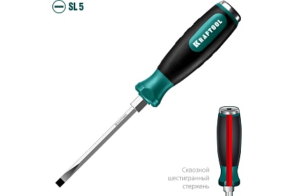Ударная отвертка Kraftool Impact стержень из CrMo стали 250033-5